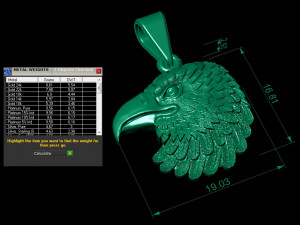 pendant eagle head Modello di stampa 3D