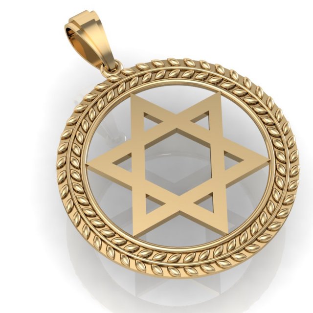 pendant star of david 3D Baskı Modeli .c4d .max .obj .3ds .fbx .stl .blend 