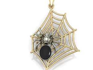 वेब पर लटकती मकड़ी 3D प्रिंट मॉडल