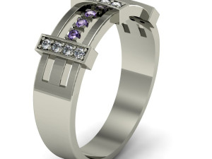 fashion wedding ring with diamonds 3D Print Model