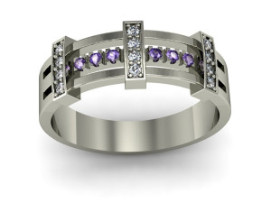 fashion wedding ring with diamonds 3D Print Model