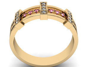 fashion wedding ring with diamonds 3D Print Model