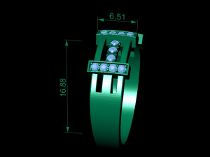 fashion wedding ring with diamonds 3D Print Model