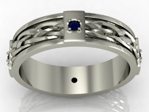 fashion wedding ring with diamonds 3D Print Model