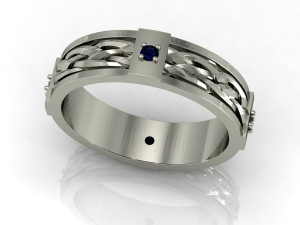 fashion wedding ring with diamonds 3D Print Model