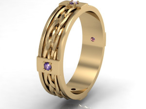 fashion wedding ring with diamonds 3D Print Model