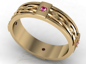fashion wedding ring with diamonds 3D Print Model