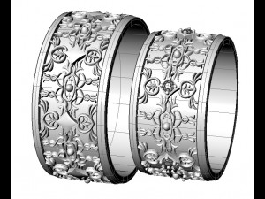 beautiful wedding rings with gems 3D प्रिंट मॉडल