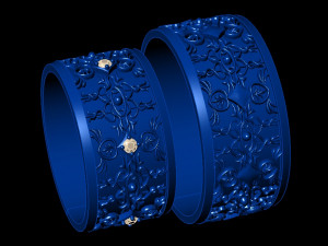 beautiful wedding rings with gems 3D प्रिंट मॉडल