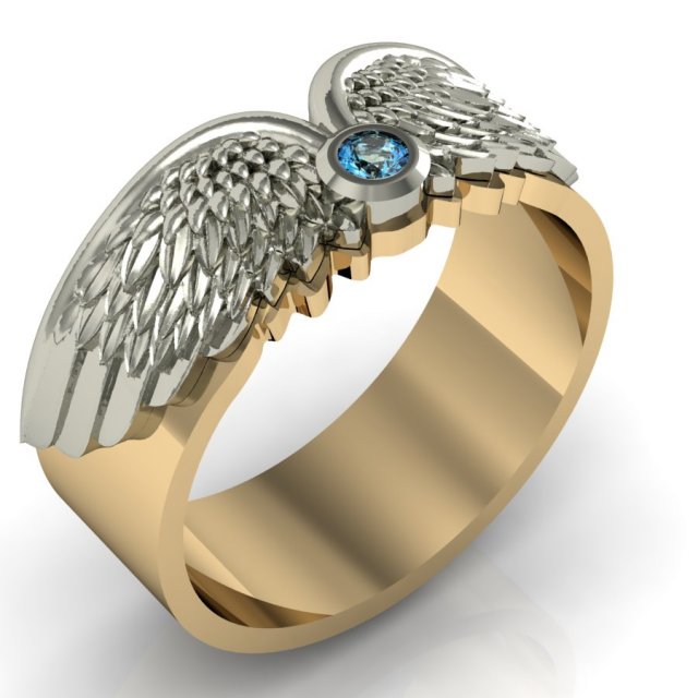 beautiful wedding rings with wings 3D Druckmodell .c4d .max .obj .3ds .fbx .stl .blend