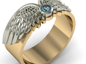 beautiful wedding rings with wings 3D प्रिंट मॉडल
