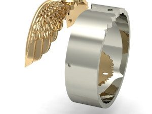 beautiful wedding rings with wings 3D Druckmodell