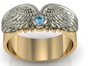 beautiful wedding rings with wings 3D Druckmodell