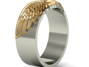beautiful wedding rings with wings 3D Druckmodell