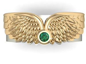 beautiful wedding rings with wings 3D Druckmodell
