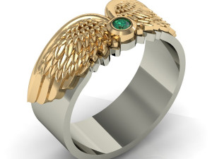 beautiful wedding rings with wings 3D Druckmodell