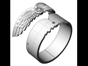 beautiful wedding rings with wings 3D Druckmodell