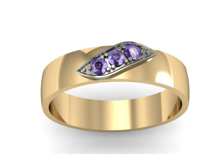 wedding ring with gem 3D 프린트 모델