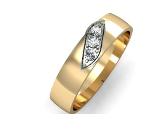 रत्न के साथ शादी की अंगूठी 3D प्रिंट मॉडल