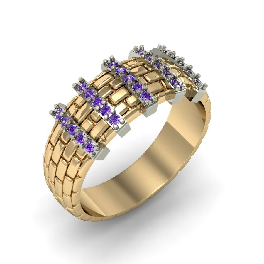 fashion ring with gems 3D Print Model .c4d .max .obj .3ds .fbx .stl .blend