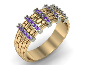 fashion ring with gems 3Dプリントモデル