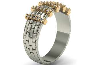 fashion ring with gems 3D 프린트 모델