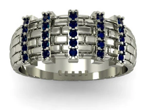 fashion ring with gems 3D Print Model