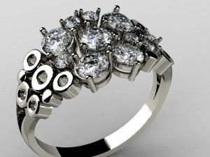 fashion ring with gems Model do druku 3D