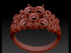 fashion ring with gems Model do druku 3D