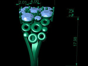 fashion ring with gems Model do druku 3D