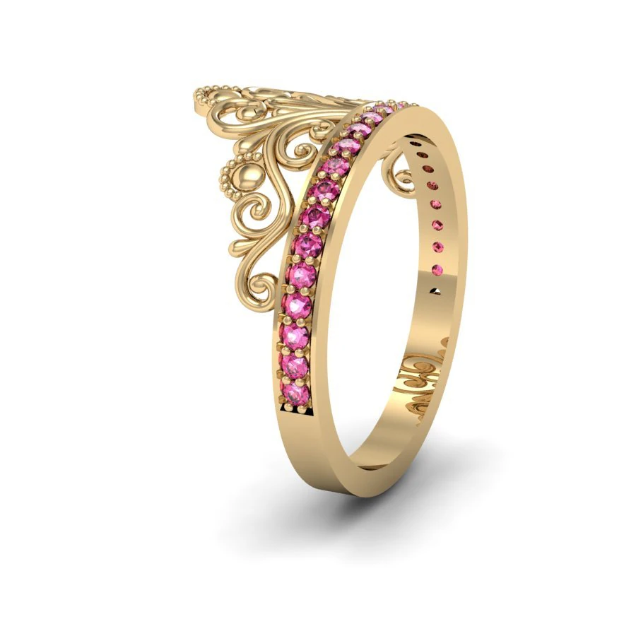 fashion ring crown 3D Print Model .c4d .max .obj .3ds .fbx .stl .blend 