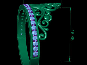 fashion ring crown Modello di stampa 3D