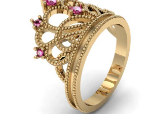 fashion ring crown 3D Print Model