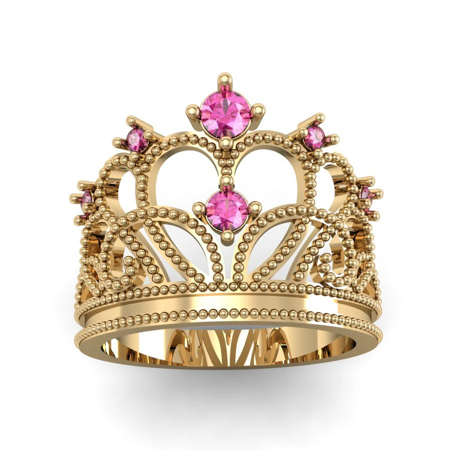 fashion ring crown 3D Print Model .c4d .max .obj .3ds .fbx .stl .blend 