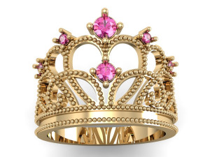 fashion ring crown 3D Print Model