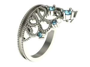 fashion ring crown 3D Print Model