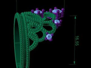 fashion ring crown 3D Print Model