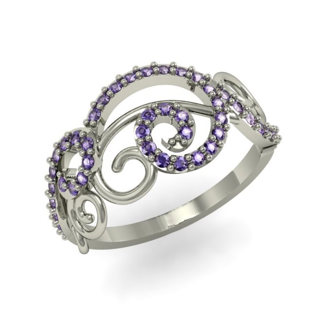 fashion ring with gems 3D Baskı Modeli .c4d .max .obj .3ds .fbx .stl .blend 
