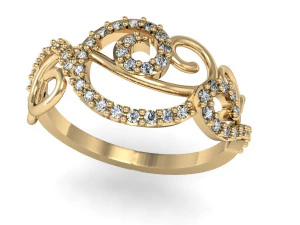 fashion ring with gems 3D Print Model