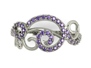 fashion ring with gems 3D Baskı Modeli