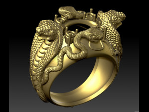 ring four snakes Modèles 3D en vedette