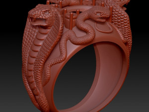 ring four snakes Modèles 3D en vedette