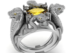 ring four snakes Modèles 3D en vedette
