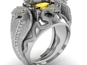 ring four snakes Modèles 3D en vedette