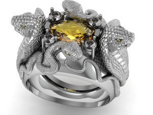 ring four snakes Modèles 3D en vedette