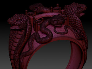 ring four snakes Modèles 3D en vedette