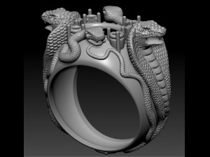 ring four snakes Modèles 3D en vedette