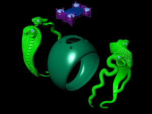 ring four snakes Modèles 3D en vedette