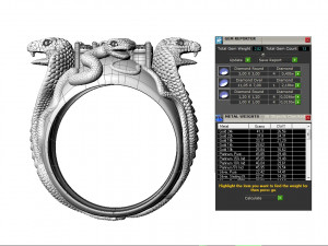 ring four snakes Modèles 3D en vedette