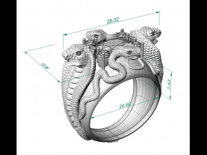 ring four snakes Modèles 3D en vedette